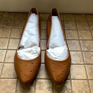 NWT Madewell Burnt Sienna Holepunch Sidewalk Skimmer Size 8